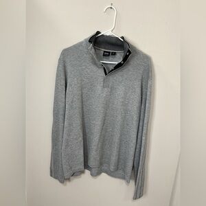 Boss Men's Zip-Up Sweater in Light Gray size large